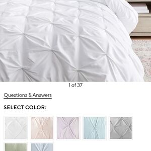 Pottery Barn Teen White Pintuck Duvet Cover
